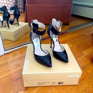 Michael Michael Kors Brinkley Ankle Strap Leather Pumps